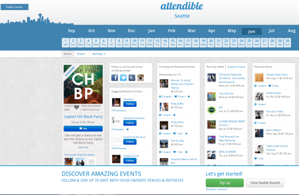 Attendible home page